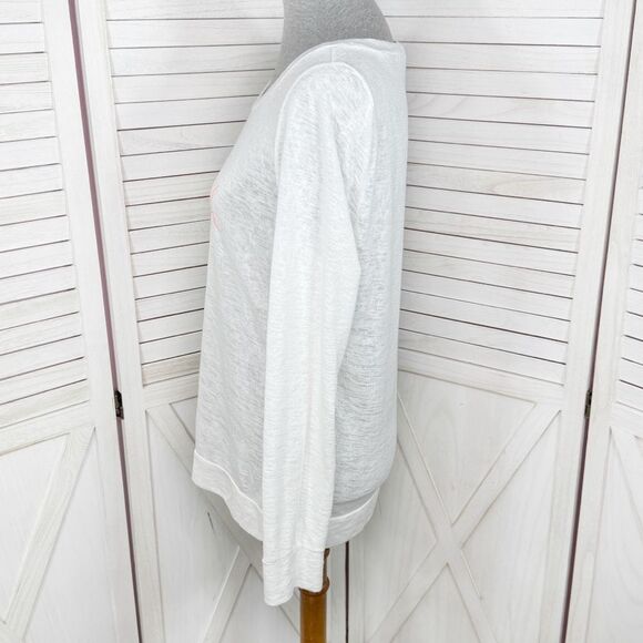 Victoria’s Secret Bombshell Burnout Slub Knit Long Sleeve Tee Shirt White Small - Picture 3 of 14